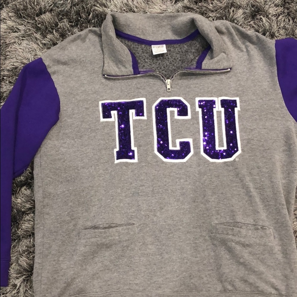 1/4 zip sweatshirt TCU